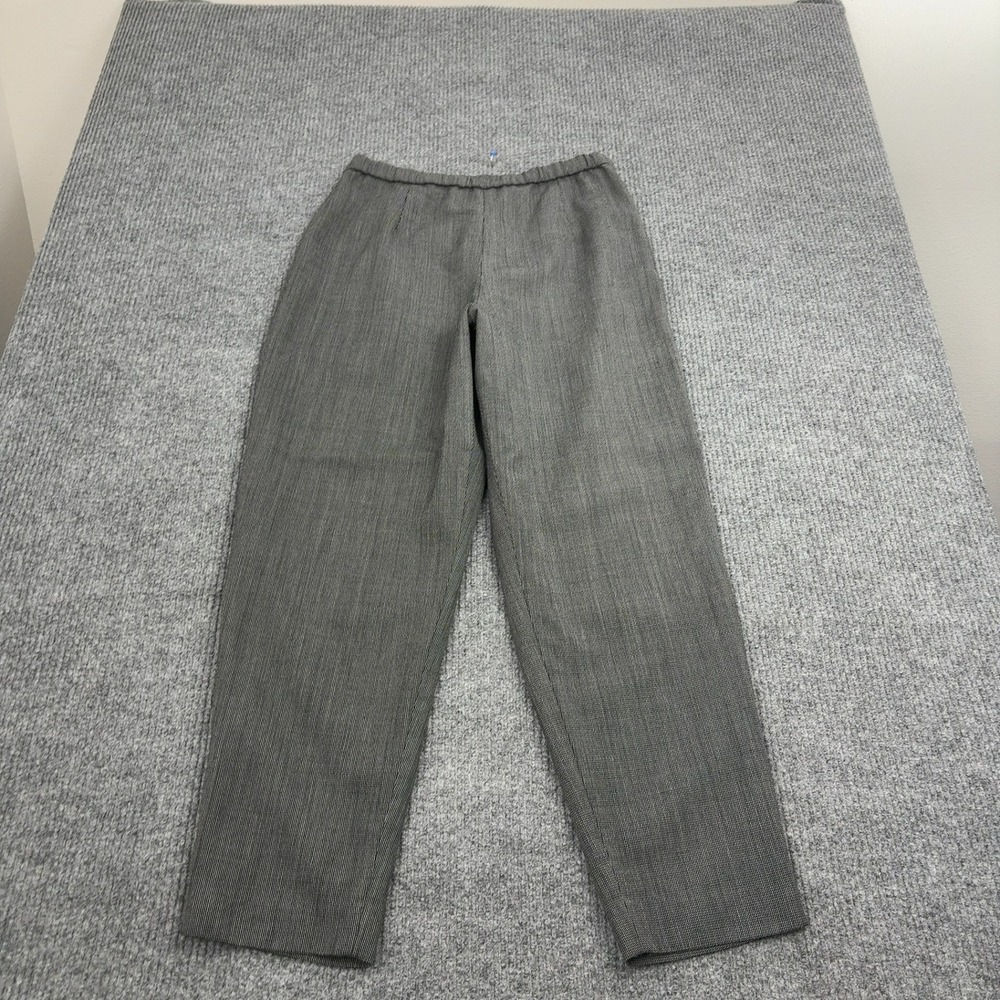 Vintage Pendleton Pants Womens 16 Gray Wool Micro-Check Pleated Tapered Classic